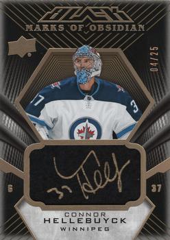 2018-19 SPx - UD Black Marks of Obsidian Autographs #MO-CH Connor Hellebuyck Front