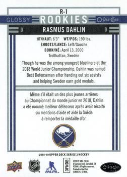 2018-19 Upper Deck - O-Pee-Chee Glossy Rookies #R-1 Rasmus Dahlin Back