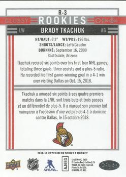 2018-19 Upper Deck - O-Pee-Chee Glossy Rookies #R-3 Brady Tkachuk Back