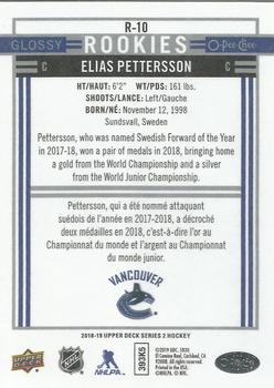 2018-19 Upper Deck - O-Pee-Chee Glossy Rookies #R-10 Elias Pettersson Back
