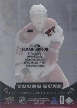 2018-19 Upper Deck - Young Guns Retro Acetate #488 Oliver Ekman-Larsson Back