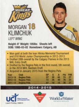 2014-15 Westside Brandon Wheat Kings (WHL) #NNO Morgan Klimchuk Back