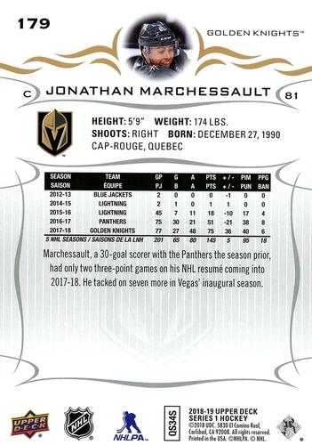 2018-19 Upper Deck #179 Jonathan Marchessault Back