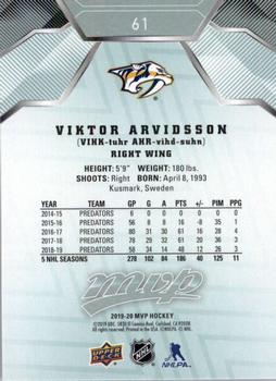 2019-20 Upper Deck MVP #61 Viktor Arvidsson Back