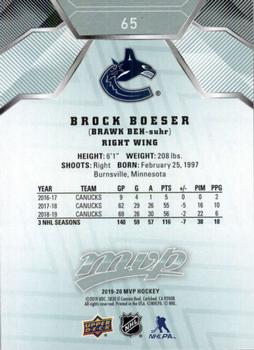 2019-20 Upper Deck MVP #65 Brock Boeser Back