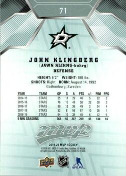 2019-20 Upper Deck MVP #71 John Klingberg Back