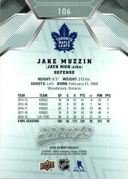 2019-20 Upper Deck MVP #106 Jake Muzzin Back