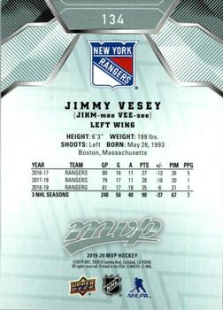 2019-20 Upper Deck MVP #134 Jimmy Vesey Back