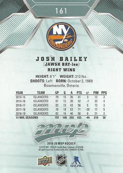 2019-20 Upper Deck MVP #161 Josh Bailey Back