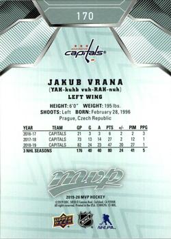 2019-20 Upper Deck MVP #170 Jakub Vrana Back