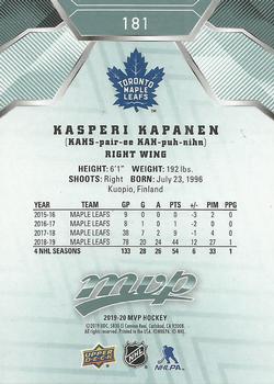 2019-20 Upper Deck MVP #181 Kasperi Kapanen Back