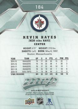 2019-20 Upper Deck MVP #184 Kevin Hayes Back