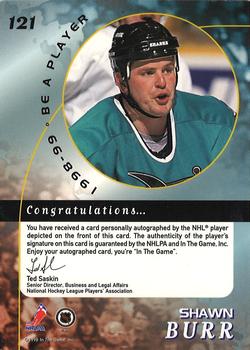 2015-16 In The Game Final Vault - 1998-99 Be a Player Autographs (Black Vault Stamp) #121 Shawn Burr Back