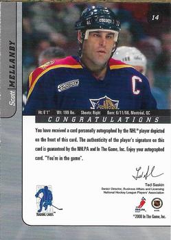 2015-16 In The Game Final Vault - 2000-01 Be a Player Signature Series Autographs (Black Vault Stamp) #14 Scott Mellanby Back