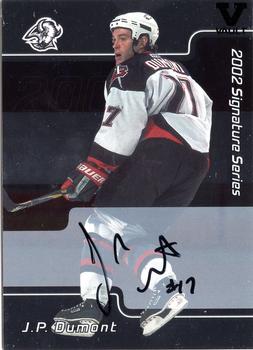 2015-16 In The Game Final Vault - 2001-02 Be A Player Signature Series - Autographs (Black Vault Stamp) #4 J.P. Dumont Front