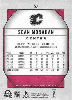 2018-19 O-Pee-Chee Coast to Coast #53 Sean Monahan Back