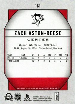 2018-19 O-Pee-Chee Coast to Coast #161 Zach Aston-Reese Back