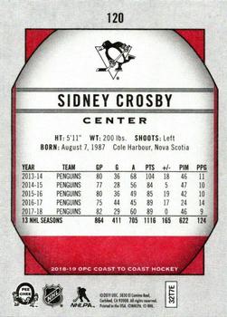 2018-19 O-Pee-Chee Coast to Coast - Red #120 Sidney Crosby Back