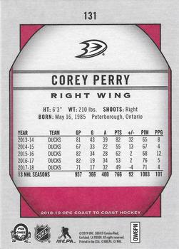 2018-19 O-Pee-Chee Coast to Coast - Red #131 Corey Perry Back