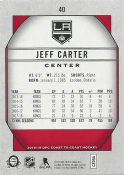 2018-19 O-Pee-Chee Coast to Coast - Polar Lights #40 Jeff Carter Back