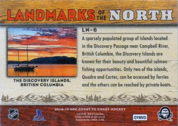 2018-19 O-Pee-Chee Coast to Coast - Landmarks of the North #LN-6 The Discovery Islands, British Columbia Back