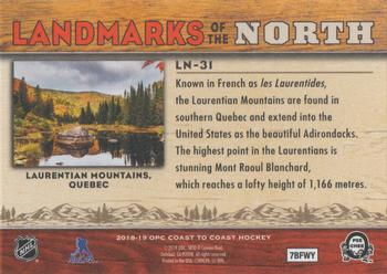 2018-19 O-Pee-Chee Coast to Coast - Landmarks of the North #LN-31 Laurentian Mountains, Quebec Back