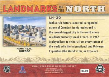 2018-19 O-Pee-Chee Coast to Coast - Landmarks of the North #LN-30 Montreal, Quebec Back