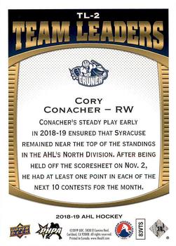 2018-19 Upper Deck AHL - Team Leaders #TL-2 Cory Conacher Back