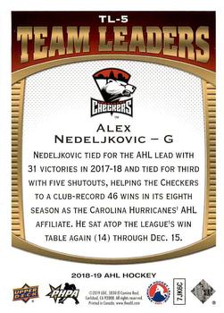 2018-19 Upper Deck AHL - Team Leaders #TL-5 Alex Nedeljkovic Back