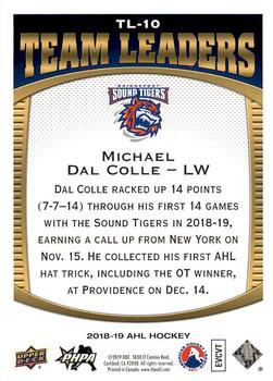 2018-19 Upper Deck AHL - Team Leaders #TL-10 Michael Dal Colle Back