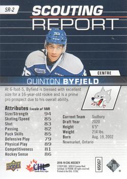 2018-19 Upper Deck CHL - Scouting Report #SR-2 Quinton Byfield Back
