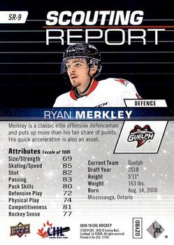 2018-19 Upper Deck CHL - Scouting Report #SR-9 Ryan Merkley Back