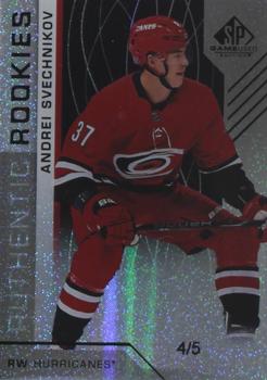 2018-19 SP Game Used - Authentic Rookies Snowstorm (Black) #120 Andrei Svechnikov Front