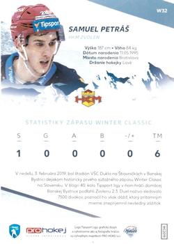 2018-19 SportZoo Tipsport Liga Winter Classic #W32 Samuel Petras Back