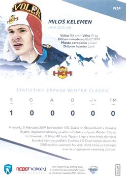 2018-19 SportZoo Tipsport Liga Winter Classic #W34 Milos Kelemen Back