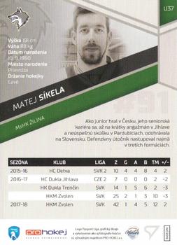 2018-19 SportZoo Tipsport Liga Winter Classic - Tipsport Liga 2018-19 - Base Set Update #U37 Matej Sikela Back