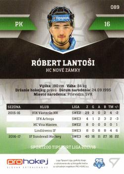 2017-18 SportZoo Tipsport Liga #089 Robert Lantosi Back