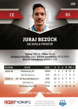 2017-18 SportZoo Tipsport Liga #126 Juraj Bezuch Back