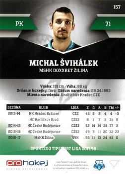 2017-18 SportZoo Tipsport Liga #157 Michal Svihalek Back