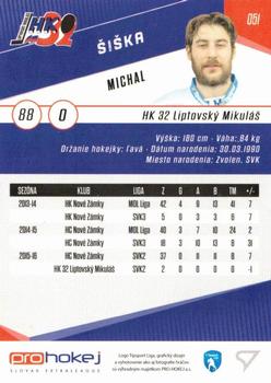 2016-17 SportZoo Tipsport Liga #051 Michal Siska Back