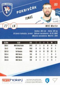 2016-17 SportZoo Tipsport Liga #063 Tomas Pokrivcak Back