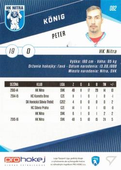 2016-17 SportZoo Tipsport Liga #082 Peter Konig Back