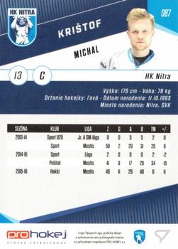 2016-17 SportZoo Tipsport Liga #087 Michal Kristof Back