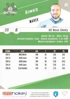 2016-17 SportZoo Tipsport Liga #091 Marek Simko Back