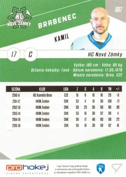 2016-17 SportZoo Tipsport Liga #097 Kamil Brabenec Back