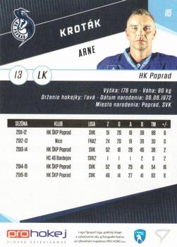 2016-17 SportZoo Tipsport Liga #115 Arne Krotak Back