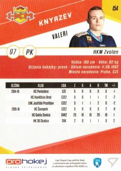 2016-17 SportZoo Tipsport Liga #154 Valeri Knyazev Back