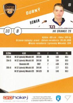 2016-17 SportZoo Tipsport Liga #181 Roman Durny Back