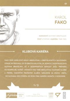 2018 SportZoo Pocta Legendam I. edicia - Gold #01 Karol Fako Back
