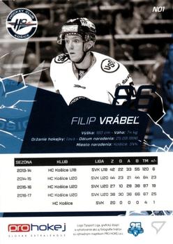 2017-18 SportZoo Tipsport Liga - Novacik #N01 Filip Vrabel Back
